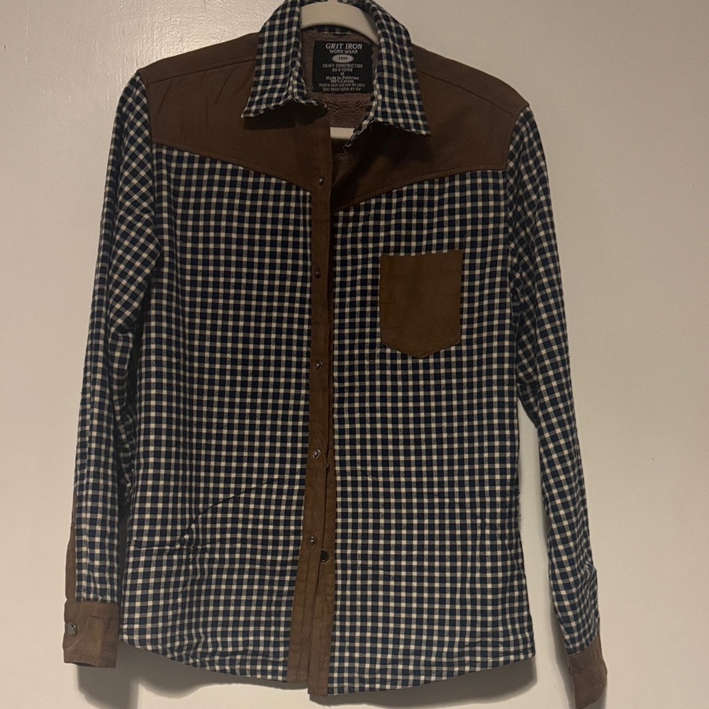 ❤️ 2/$20 Vintage Navy and White Checkered Jacket